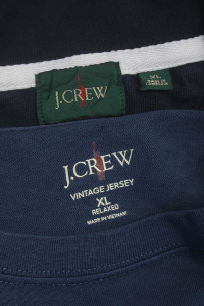 J Crew Mens Half Zipper Turtleneck Sweater Tee Shirt Set Blue Size Extra Large