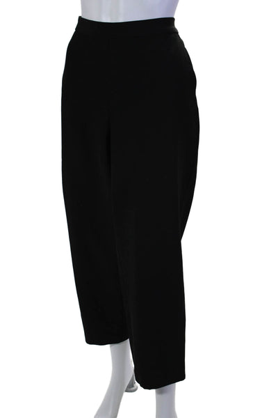 Vince Camuto Womens 2 Pocket Elastic Waist High-Rise Cropped Pants Black Size L