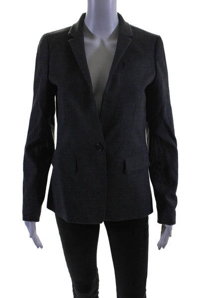 J Crew Womens Long Sleeve Collared Buttoned Coat Gray Size 4