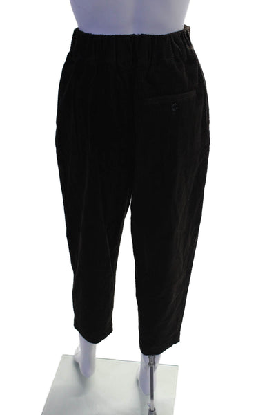 Nicholson & Nicholson Womens Corduroy High Rise Pleated Trousers Brown Sz 36
