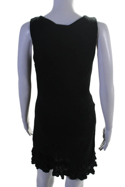 Letarte Handmade Women's Scoop Neck Sleeveless Mini Dress Black Size S