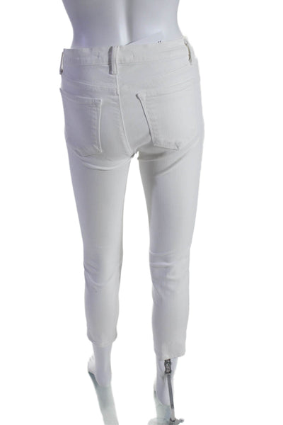 J Brand Womens Cotton Buttoned Zipped Slip-On Skinny Leg Pants White Size EUR 28