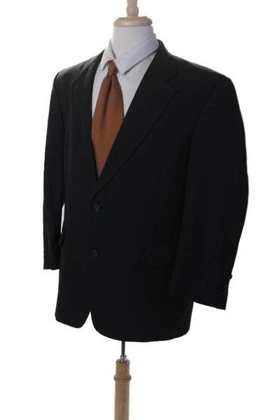 Hart Schaffner Marx Mens Textured Lined Pleated Stripped Blazer Black Size EUR 3