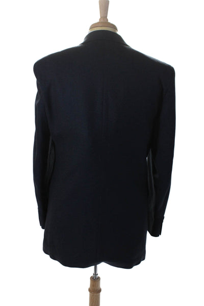 Ralph Ralph Lauren Mens Wool Lined Button Pleated Blazer Jacket Navy Size M