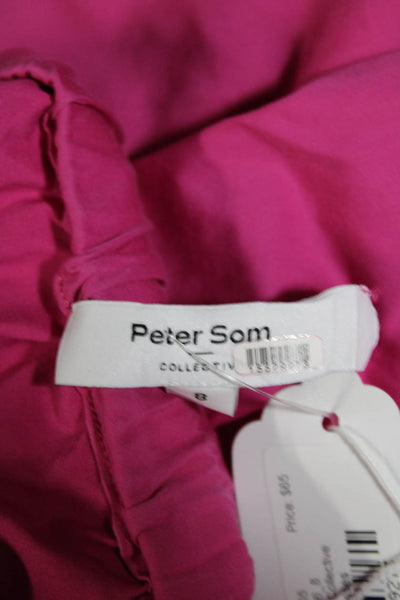 Peter Som Collective Womens Cross Back Midi Dress Pink Size 8 15529273