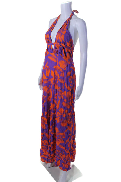 AFRM Womens Nor Halter Maxi Purple Size 0 16125038