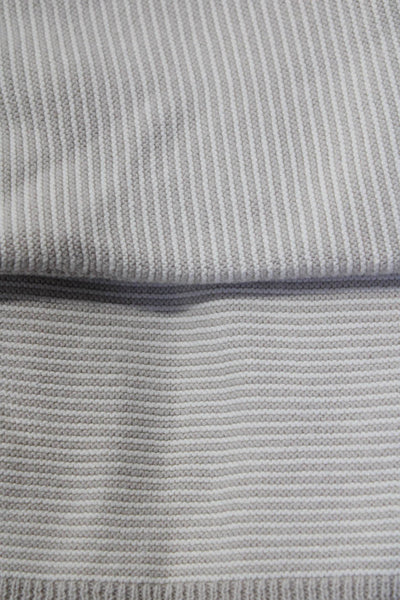 Bonpoint Baby Girls Cotton Striped Crew Neck Top and Pants Set Gray Size 3
