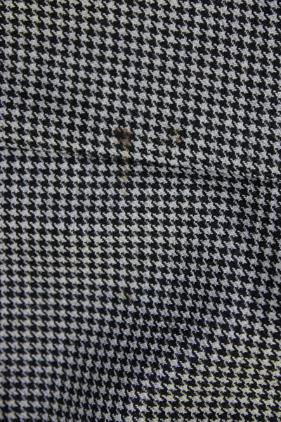 Hart Schaffner Marx Mens Houndstooth Print Blazer Black White Size 42 Regular