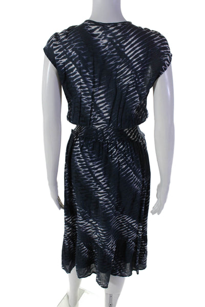 Rails Womens Tie Dye V-Neck Elastic Waist Sleeveless Maxi Dress Navy Size XS