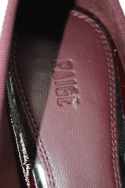Paige Women's Round Toe Slip-On Buckle Ballet Flat Shoes Burgundy Size 7