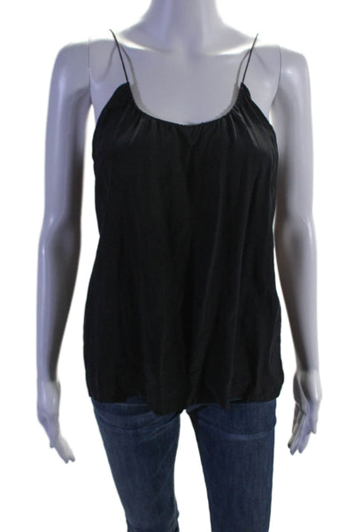 Tucker Womens Silk Sleeveless Pullover Tank Blouse Black Size S