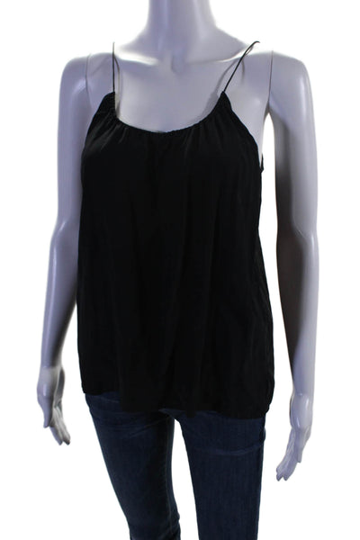 Tucker Womens Silk Sleeveless Pullover Tank Blouse Black Size S