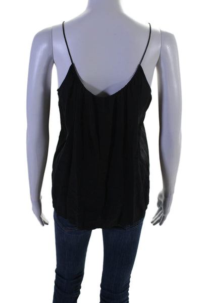 Tucker Womens Silk Sleeveless Pullover Tank Blouse Black Size S