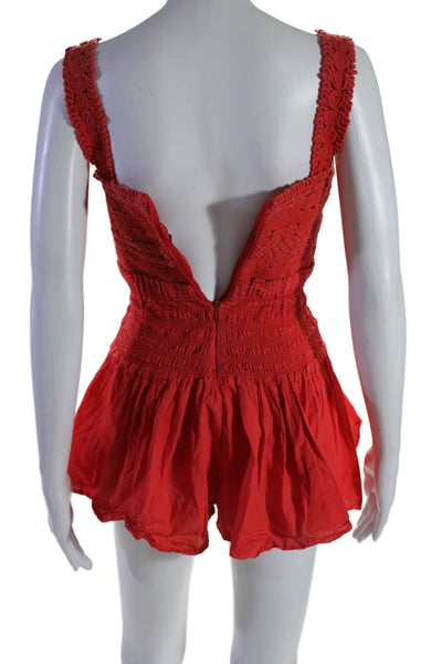 Sea New York Womens Camila Pleating Romper Red Size 0 15626305