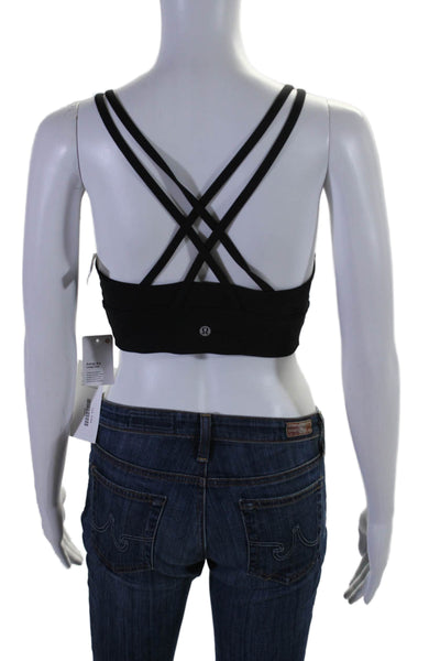 Lululemon Womens Energy Longline Bra Round Neck Athletic Sports Bra Black Size 6