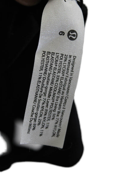 Lululemon Womens Energy Longline Bra Round Neck Athletic Sports Bra Black Size 6