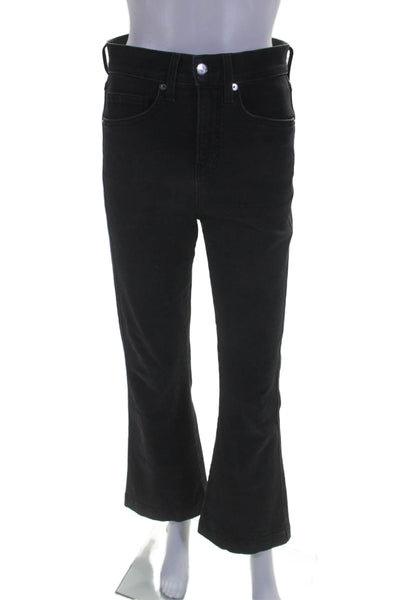 Veronica Beard Womens Cotton Carson High Rise Ankle Flare Jeans Black Size EUR 2