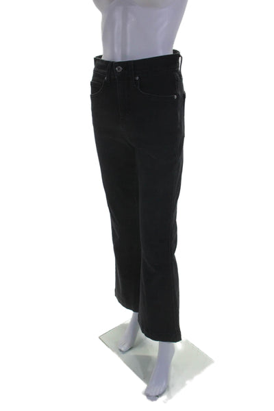 Veronica Beard Womens Cotton Carson High Rise Ankle Flare Jeans Black Size EUR 2