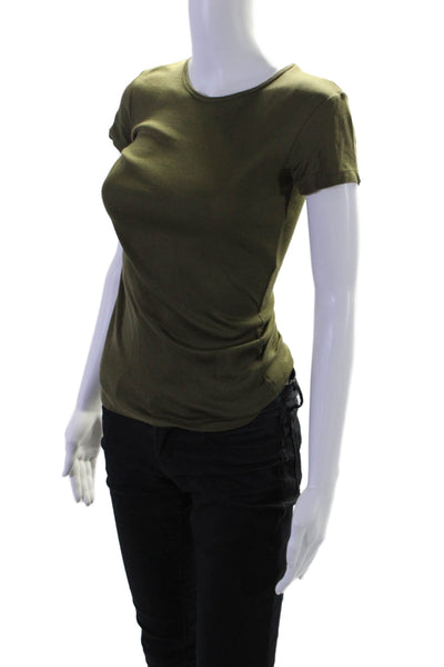 Ralph Lauren Womens Cotton Round Neck Short Sleeve Basic T-Shirt Green Size XS