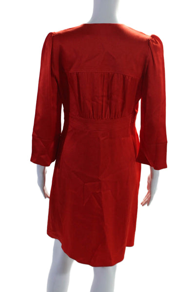 Maje Womens Long Sleeve V-neck Dress Red Size 3