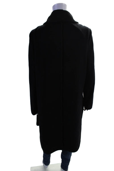 Elie Tahari Womens Wool Double Zip Unlined Overcoat Black Size S