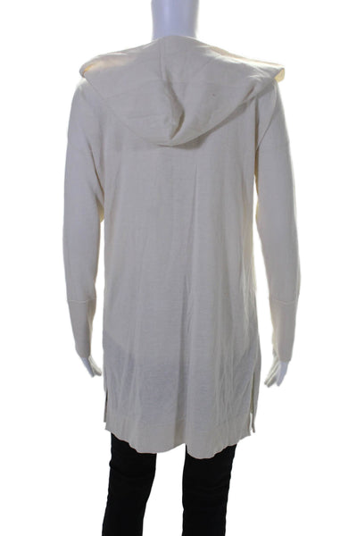 Kinross Cashmere Women's Hood Long Sleeves Two Piece Cardigan Set Beige Size M