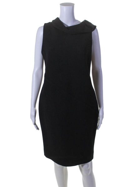 Worth Womens Sleeveless Knee Length Sheath Dress Black Wool Size 10