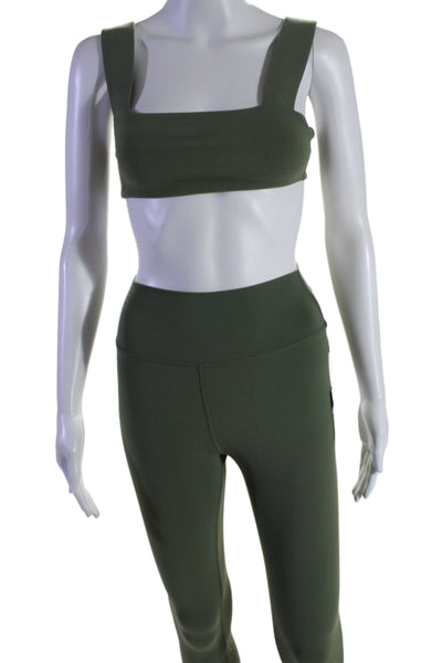 We Wore What Women's Square Neck Sleeveless Two Piece Legging Set Green Size XS