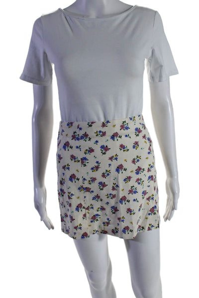 Zara Square Neck Short Sleeves Two Piece Mini Skirt Set Floral Size XS