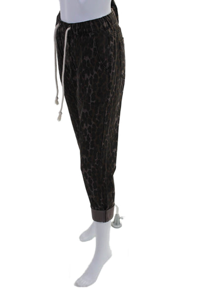 One Teaspoon Womens Bronze Leopard Shabbies Drawstring High Rise Pants Size XS