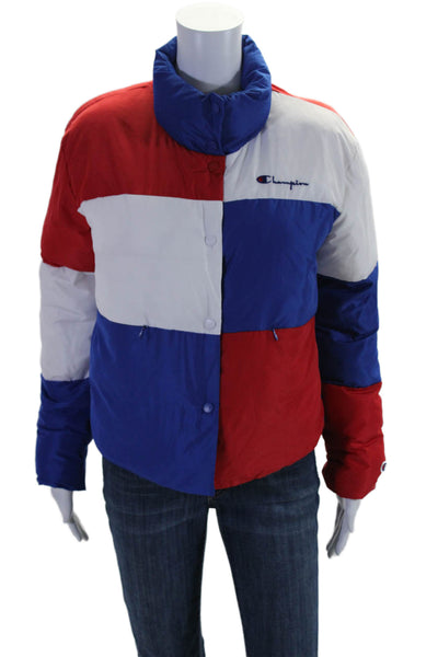 Champion Womens Multicolor Surf The Web Color Block Mock Neck Jacket Size XS