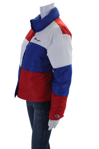 Champion Womens Multicolor Surf The Web Color Block Mock Neck Jacket Size XS