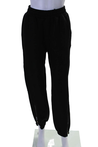 PE Nation Womens Elasticated Drawstring Ankle Zip Sweatpants Black Size XS