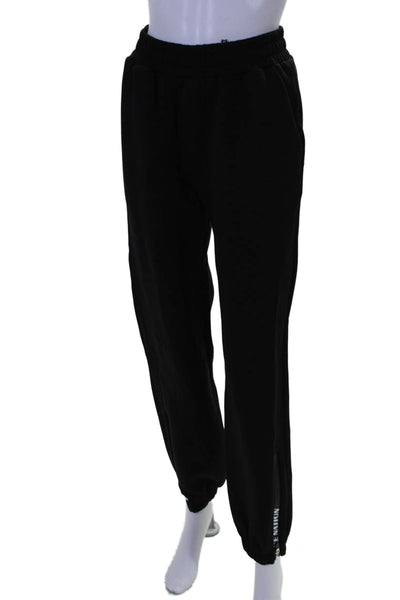 PE Nation Womens Elasticated Drawstring Ankle Zip Sweatpants Black Size XS