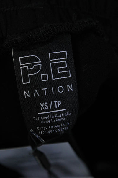 PE Nation Womens Elasticated Drawstring Ankle Zip Sweatpants Black Size XS