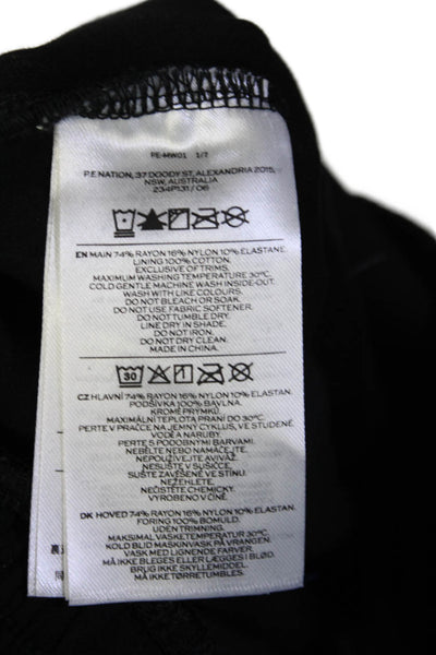 PE Nation Womens Elasticated Drawstring Ankle Zip Sweatpants Black Size XS