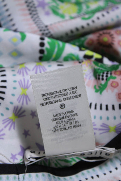 Alice + Olivia Womens Floral Print Reversible Open Front Kimono White Size XS/S