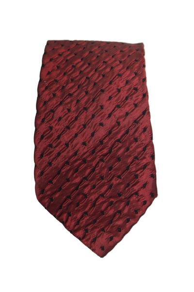 Cerruti 1881 Mens Silk Red Textured Printed Necktie