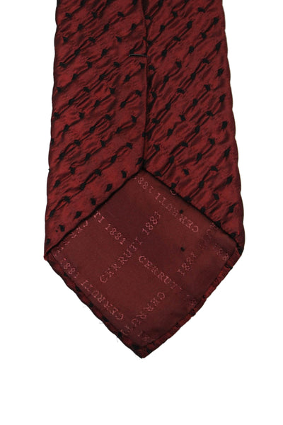 Cerruti 1881 Mens Silk Red Textured Printed Necktie