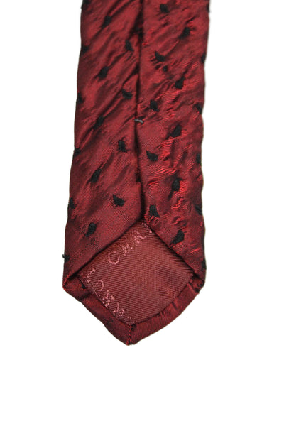 Cerruti 1881 Mens Silk Red Textured Printed Necktie