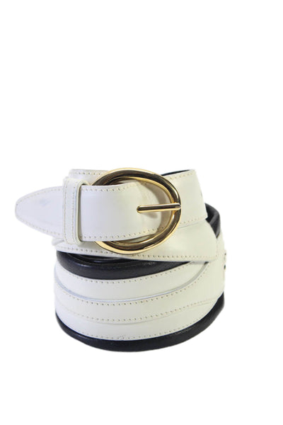 Polo Ralph Lauren Womens Leather Textured Buckle Clasp Belt Black Size EUR 26