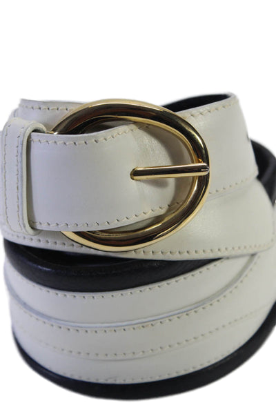 Polo Ralph Lauren Womens Leather Textured Buckle Clasp Belt Black Size EUR 26