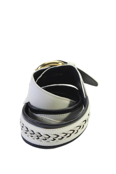 Polo Ralph Lauren Womens Leather Textured Buckle Clasp Belt Black Size EUR 26