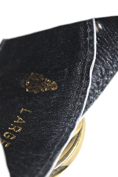 Polo Ralph Lauren Womens Leather Textured Buckle Clasp Belt Black Size EUR 26
