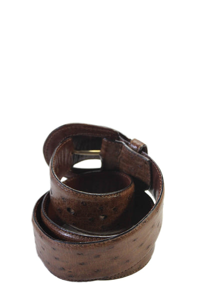 Polo Ralph Lauren Womens Leather Textured Printed Buckle Belt Brown Size EUR 30