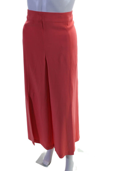 Trina Turk Womens Textured Pleated Lined Wide Leg Dress Pants Pink Size 14