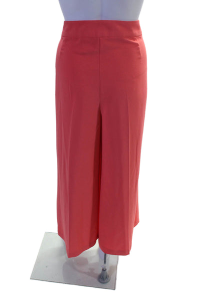 Trina Turk Womens Textured Pleated Lined Wide Leg Dress Pants Pink Size 14