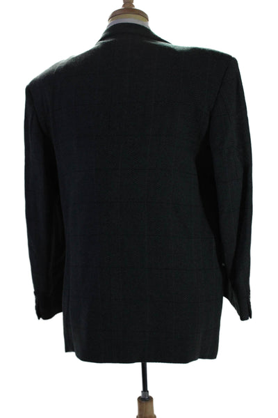 Paul Smith Mens Wool Geometric Buttoned Long Sleeved Suit Jacket Gray Size 4