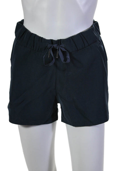 Lululemon Womens High Rise Drawstring Waist Athletic Shorts Navy Blue Size 4