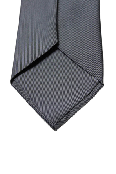 Hermes Mens Silk Classic Length Necktie Steel Gray Size One Size